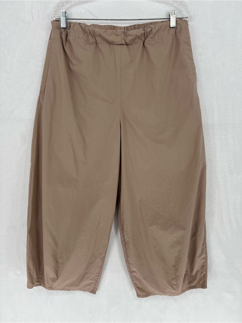 COS Womens Lagenlook Pants Sz 10 Cotton Barrel Balloon Cropped Elastic Waist